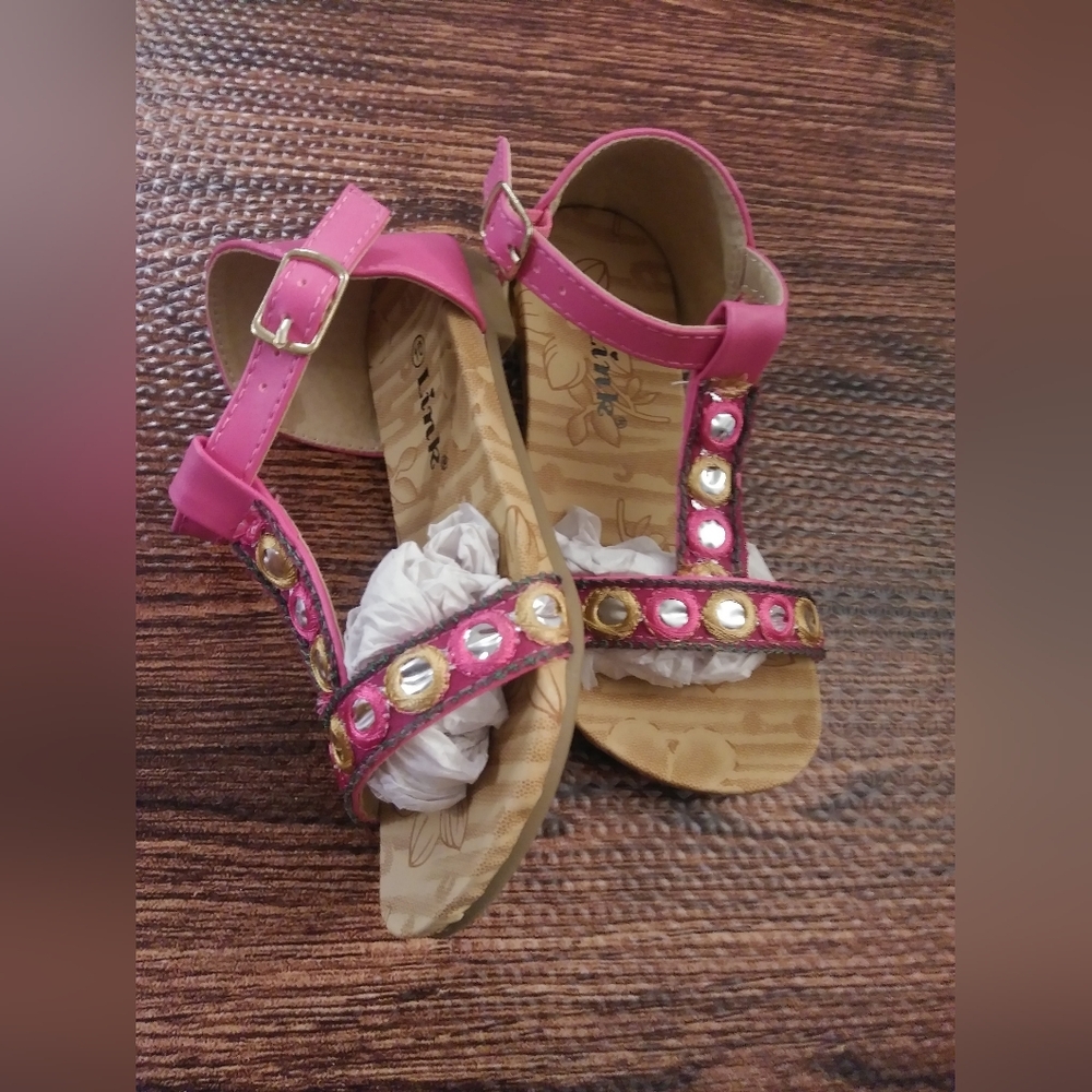 Pink Bejeweled Sandals